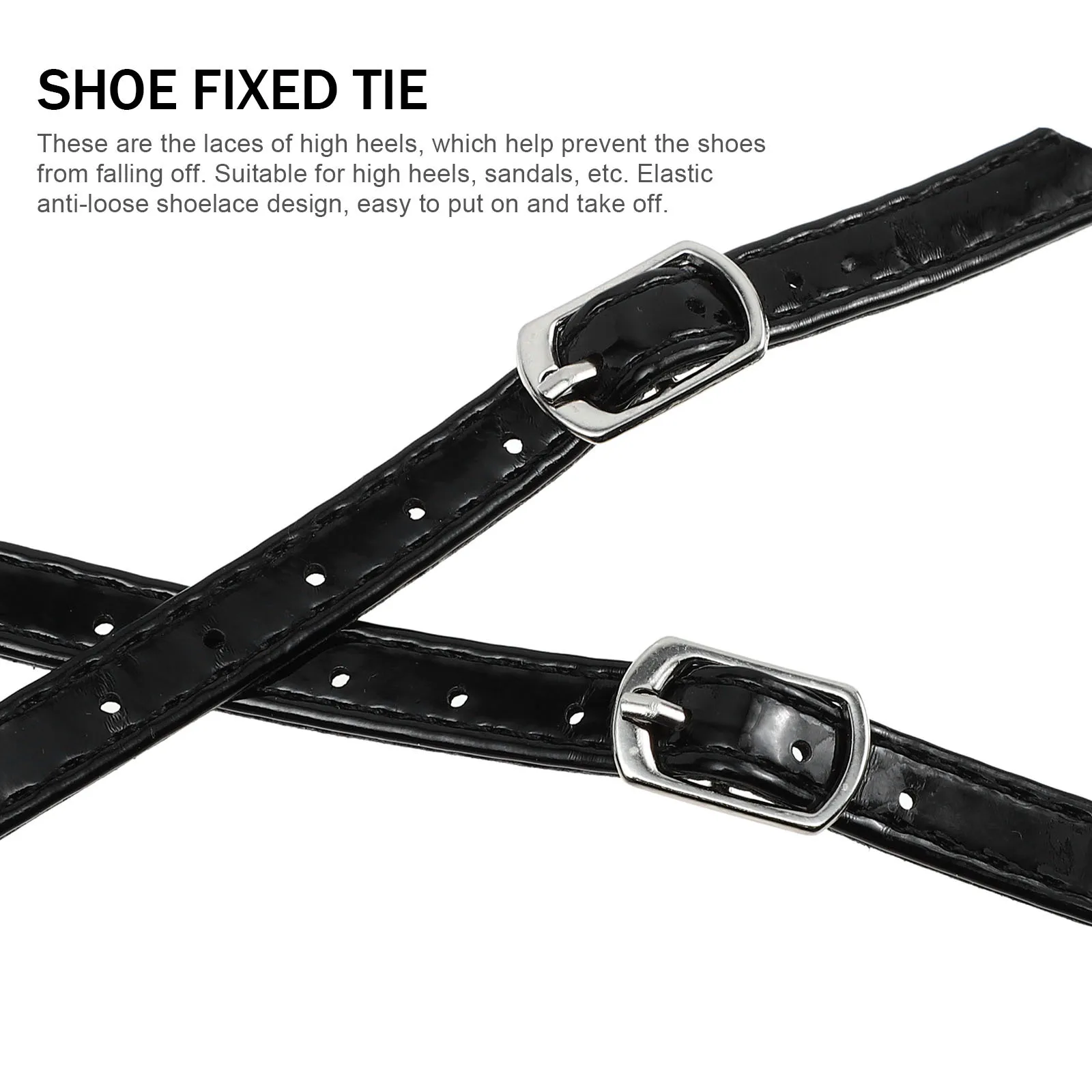 

2Pairs Adjustable Shoe Fixed Tie Black High Heel Strap Anti-Loose Shoe Band High Heel Lace High-Heel Shoes Laces
