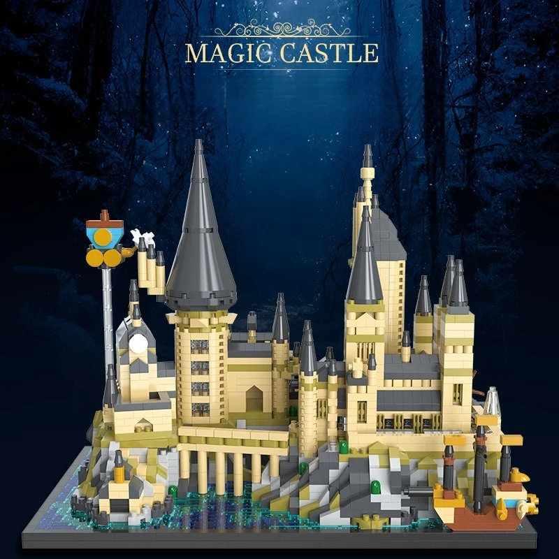 

FUNXINEE Magic World Medieval Hogwarts Castle Moc Micro Building Blocks Bricks DIY tabletop decorations Christmas Birthday Gift