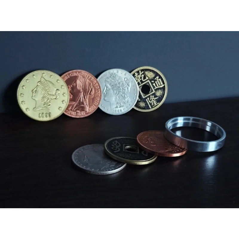 New Final Gold - Super Locking Coins Gimmicks Close Up Magic Tricks Classic Coin Set Magia Props Professional Magician Vanishing