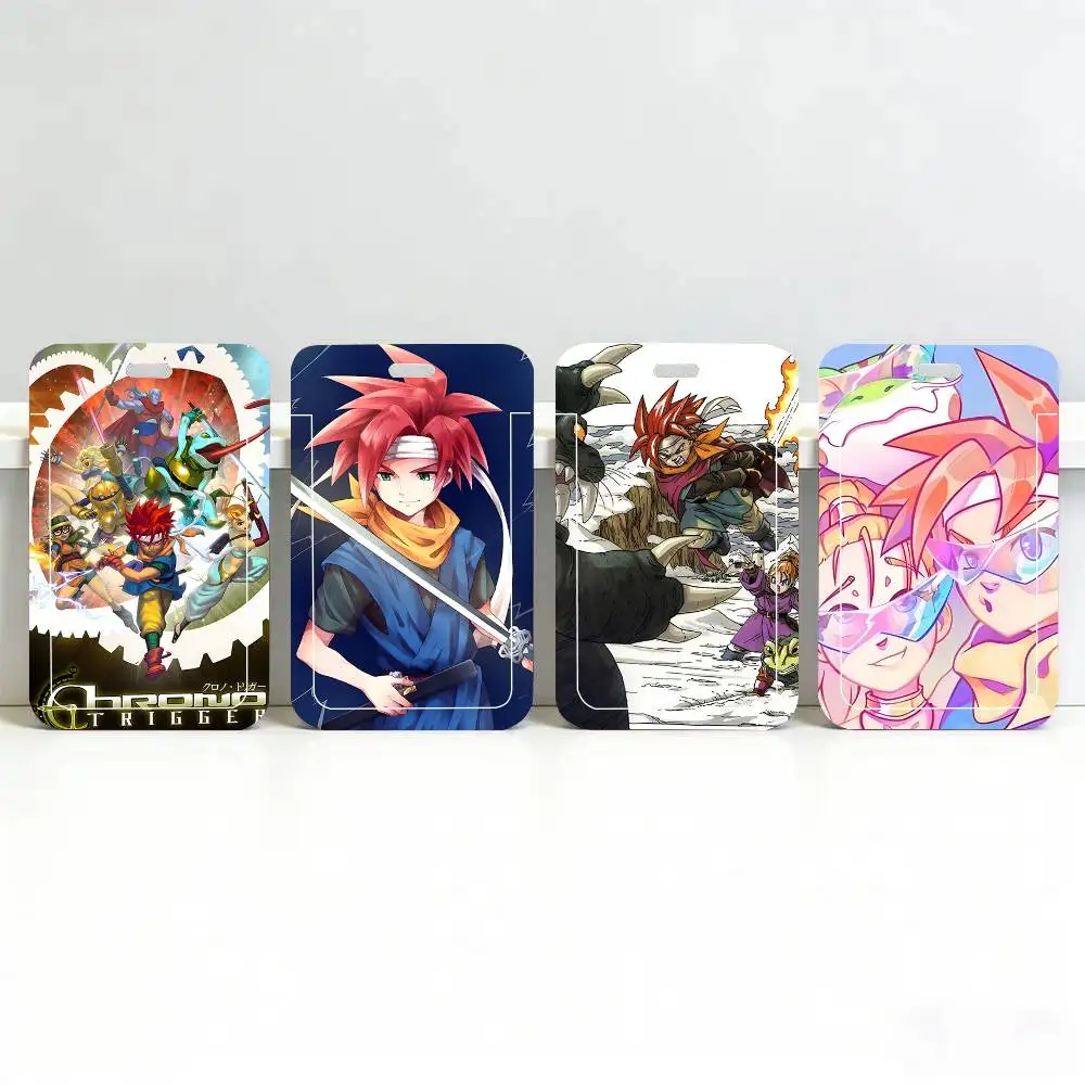 1pc Game Chrono Trigger ID Card Sleeve School Card Access ID Card Bus Meal Card Protective Sleeve Easy Push