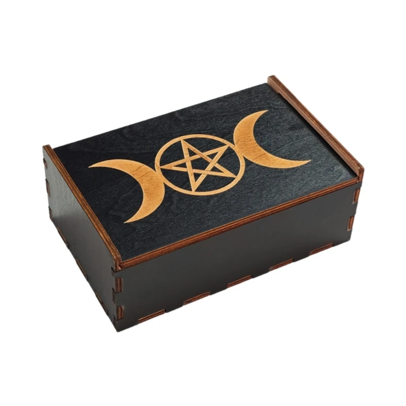 Game Tarots Cards Box Astrology Trinkets Box Tarots Cards Storage Case Container for Fortune Telling, Witches