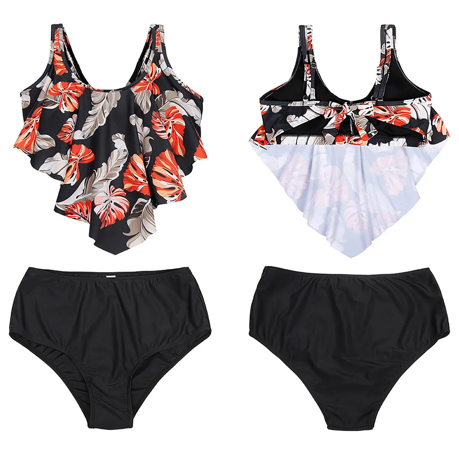 ملابس السباحة 2024 العصرية ريترو بوهو لطيف بيكيني مطبوع الصيف موضة Tankini البيكينيات المرأة قطعتين ملابس السباحة ملابس سباحة غير رسمية