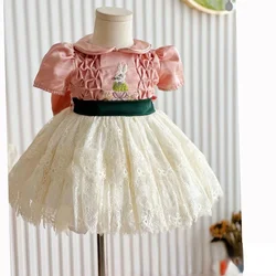 Summer New Baby Cotton Turkey Dress Party Dress for Kids Dresses for Girls Toddler Girl Eid Clothes Flower Girl Dresses