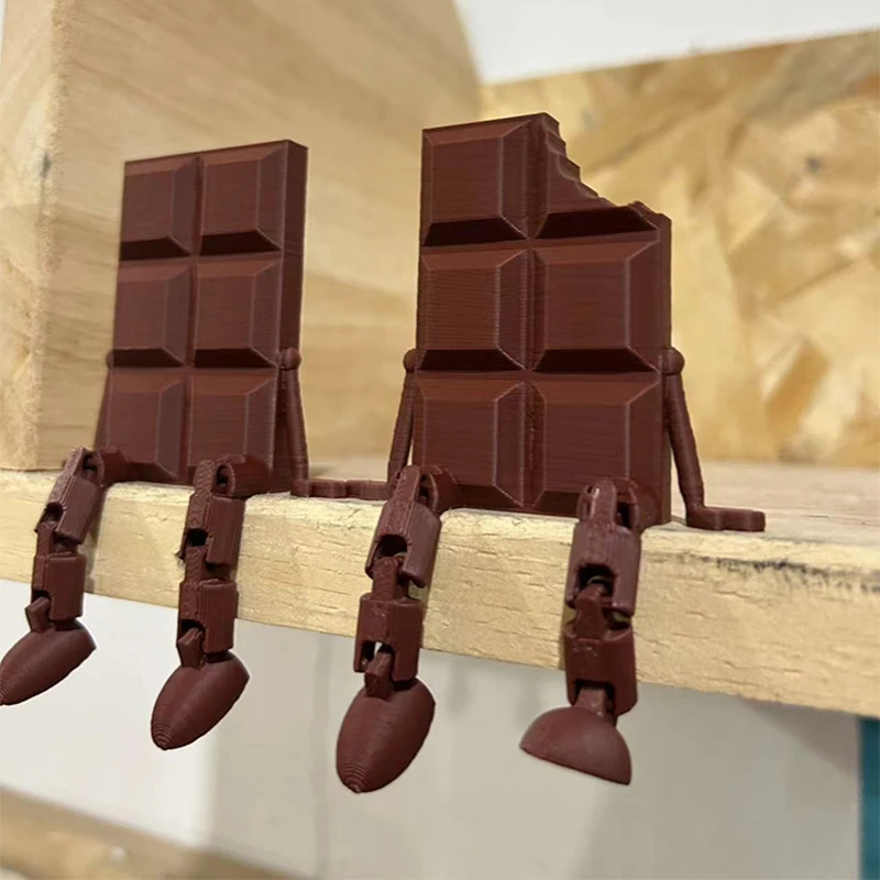 

3D Printed Chocolate Sculpture With Movable Joints Decorate Large Chocolate Block Desktop Ornament For Home Office Decor