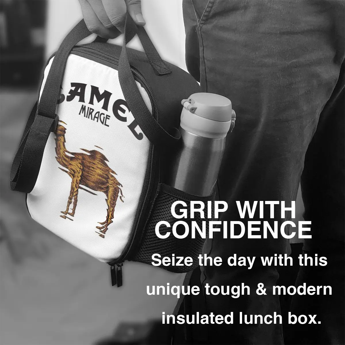 Borsa da pranzo isolata cammello Cool Mirage personalizzata per gli amanti degli Humps dell'ufficio scolastico scatola termica per il pranzo portatile più fresca donna bambini