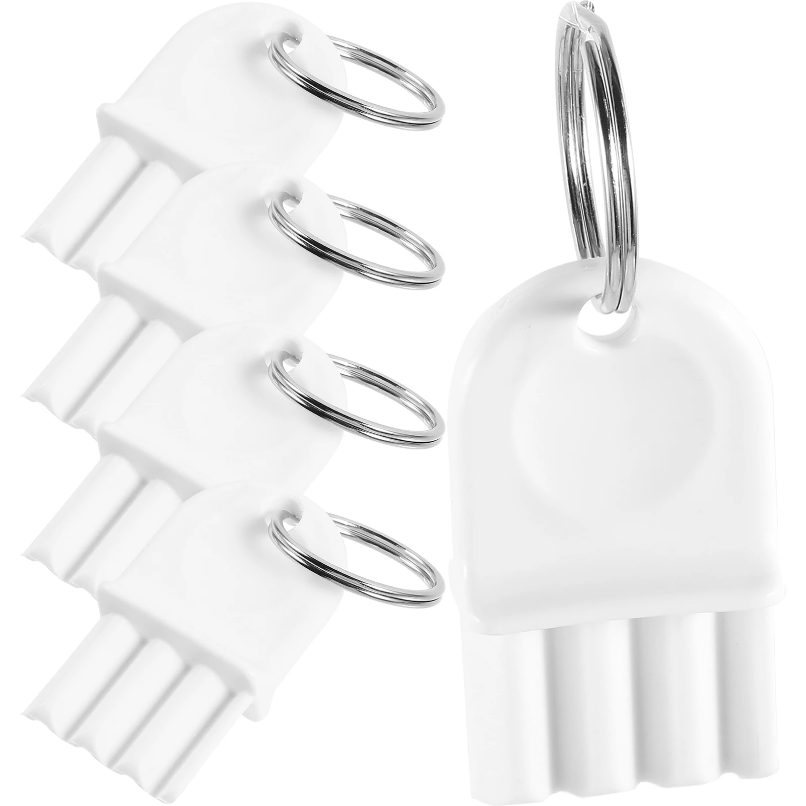 

5pcs Dispenser Keys Universal Paper Towel Toilet Compatible Bathroom Replacement Tissue Keyring Plastic Construction Storage