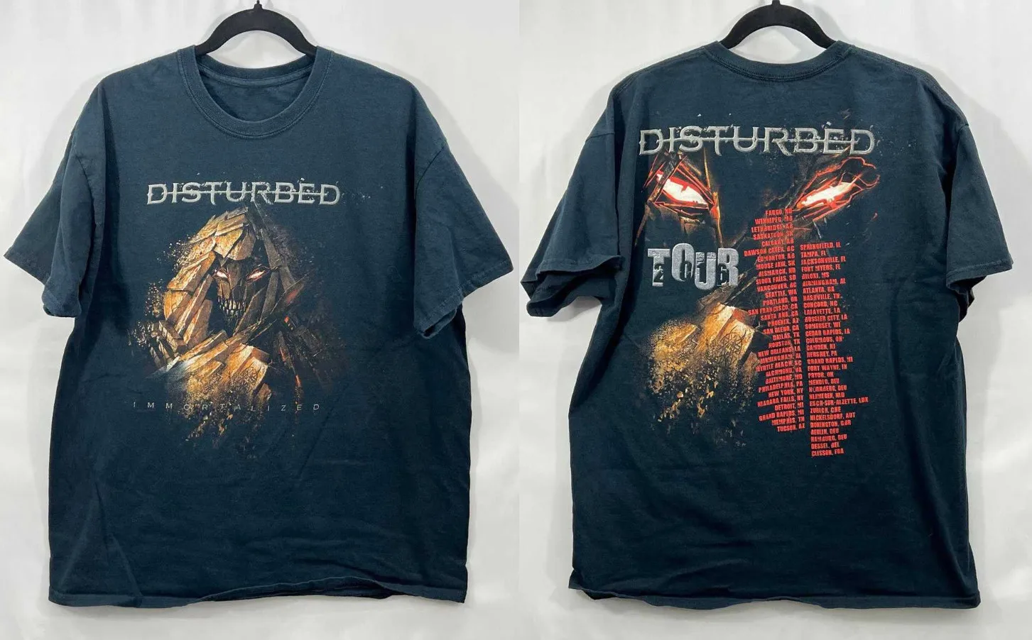 Disturbed Immortalized Tour Graphic Tee Vintage Style Band T-Shirt S-5XL