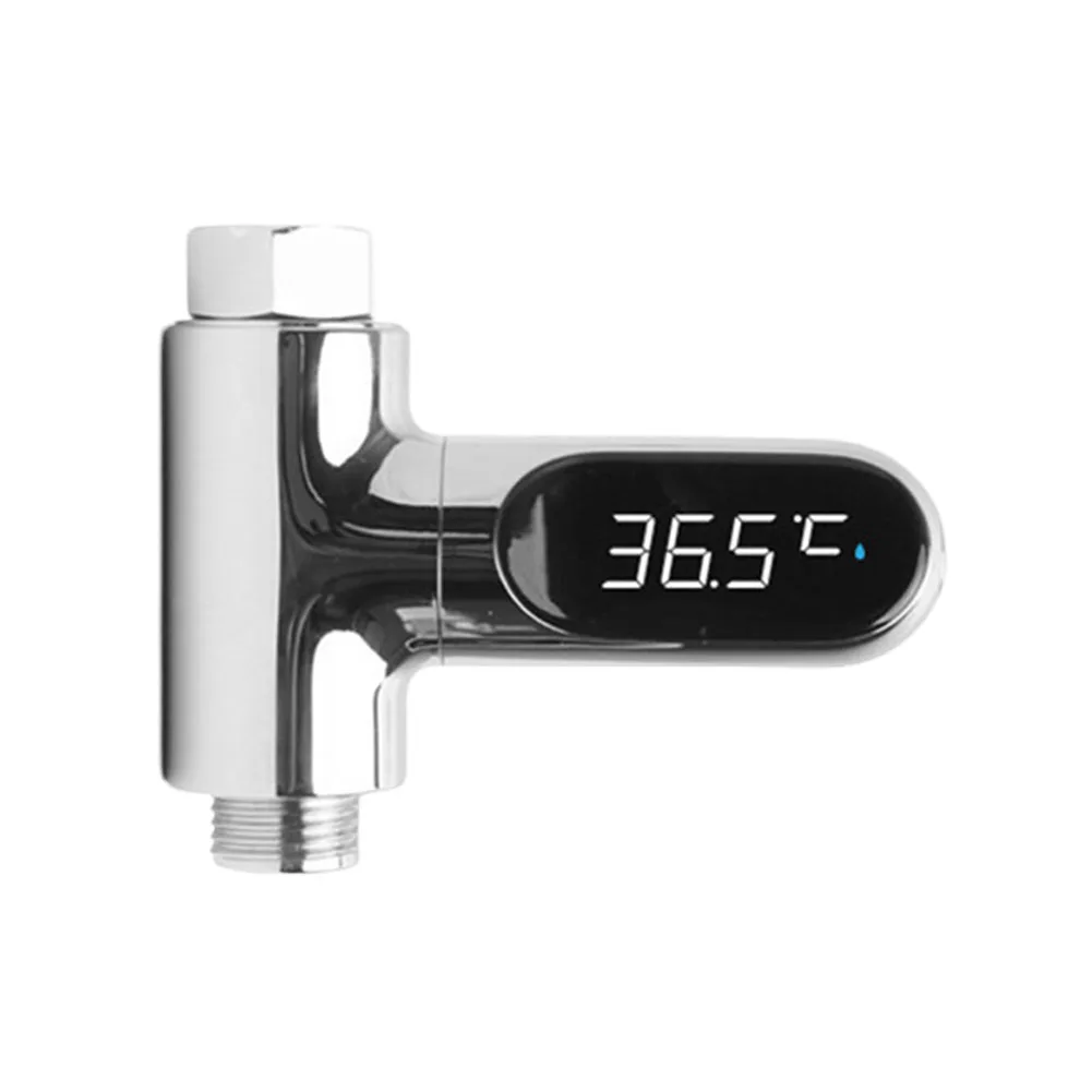 Bath Thermometer LED Shower Faucet 360 Rotatable Screen Water Flow Generation Automatic Shutdown Automatic Shut Down Thermometer