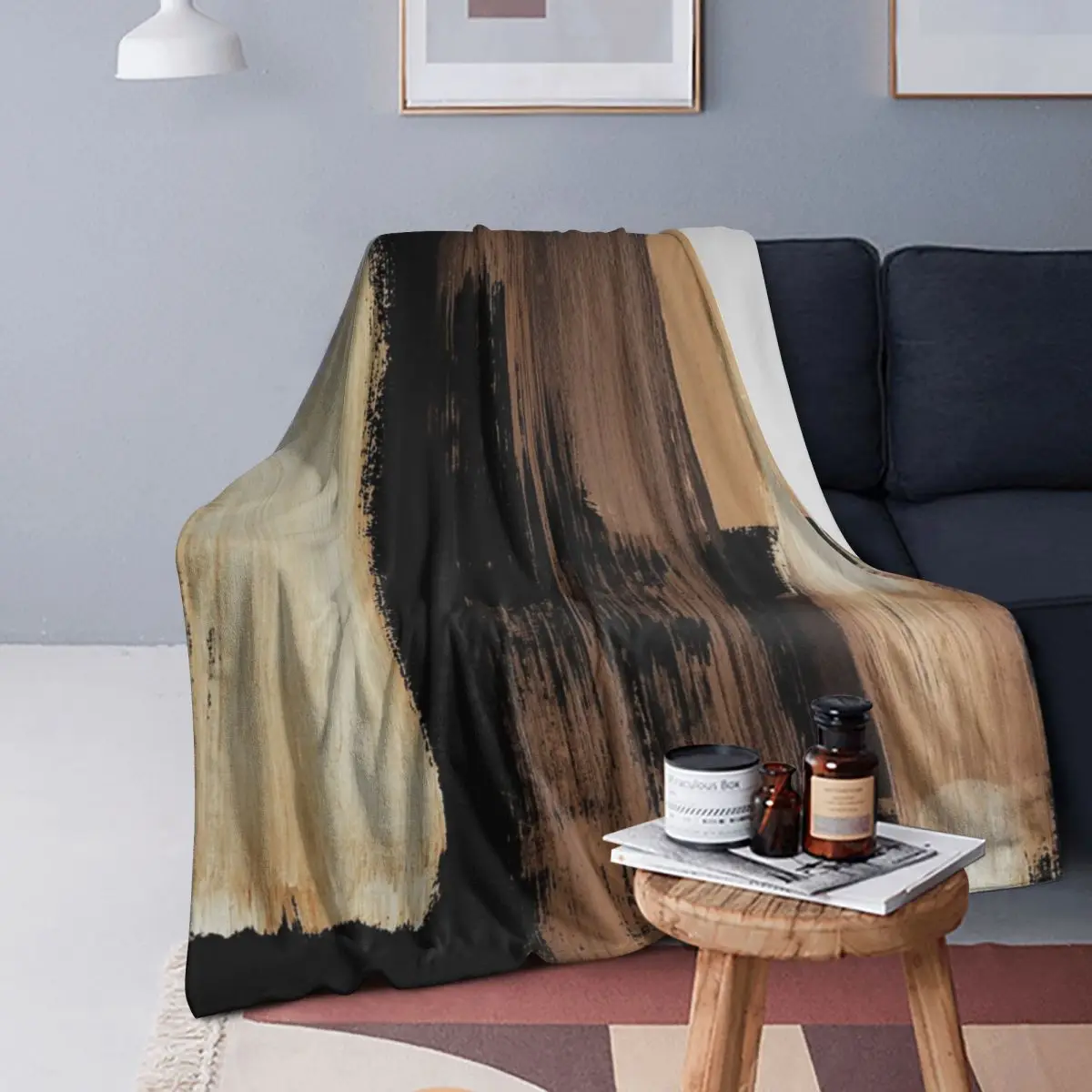 

Black Brown Blanket Soft Warm Flannel Throw Blanket Bedding for Bed Living room Picnic Travel Home Sofa