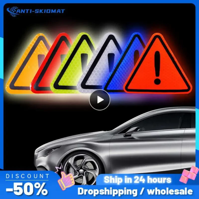 Sign Car Sticker Colorful Universal Weather Resistance Durable High Performance Car Supplies Reflective Sticker Triangle New