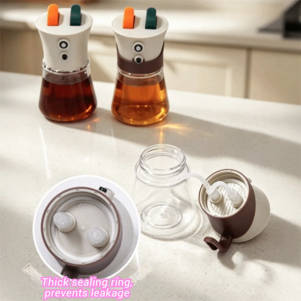 2 in 1 Spray and Pour Oil Bottle No Dripping Leak-proof Oil Dispenser and Sprayer Transparent Mini Kitchen Sauce Bottles Cooking