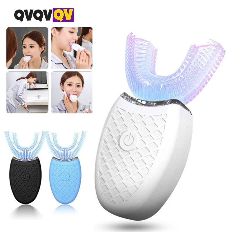 1PCS Ultrasonic Electric Toothbrush Adults, Automatic Toothbrush U Shaped Whole Mouth 360° Cleaning Teeth Whitening Hands