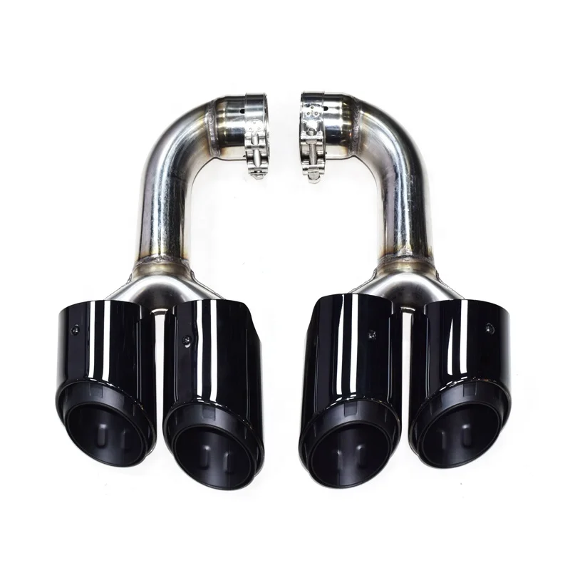 2012-2017 Plating Black Threelayers Stainless Steel Exhaust Pipe for Touareg Foour Out Exhaust Pipe Muffler Tip