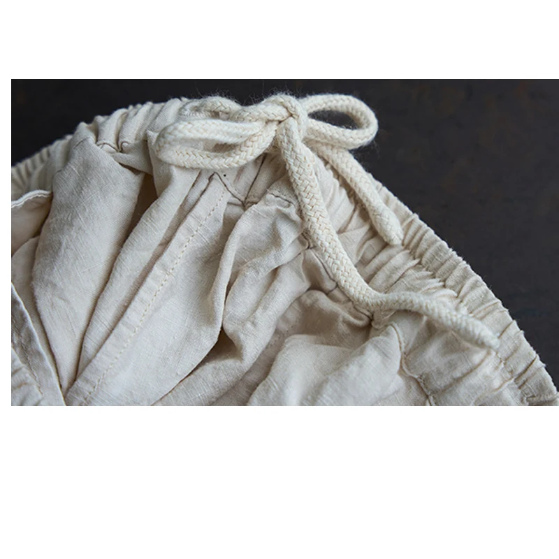 고품질 리넨 여성 9 점 바지 봄과 가을 스트레이트 바지 야외 관광 하이킹 조깅 캐주얼 바지 루즈