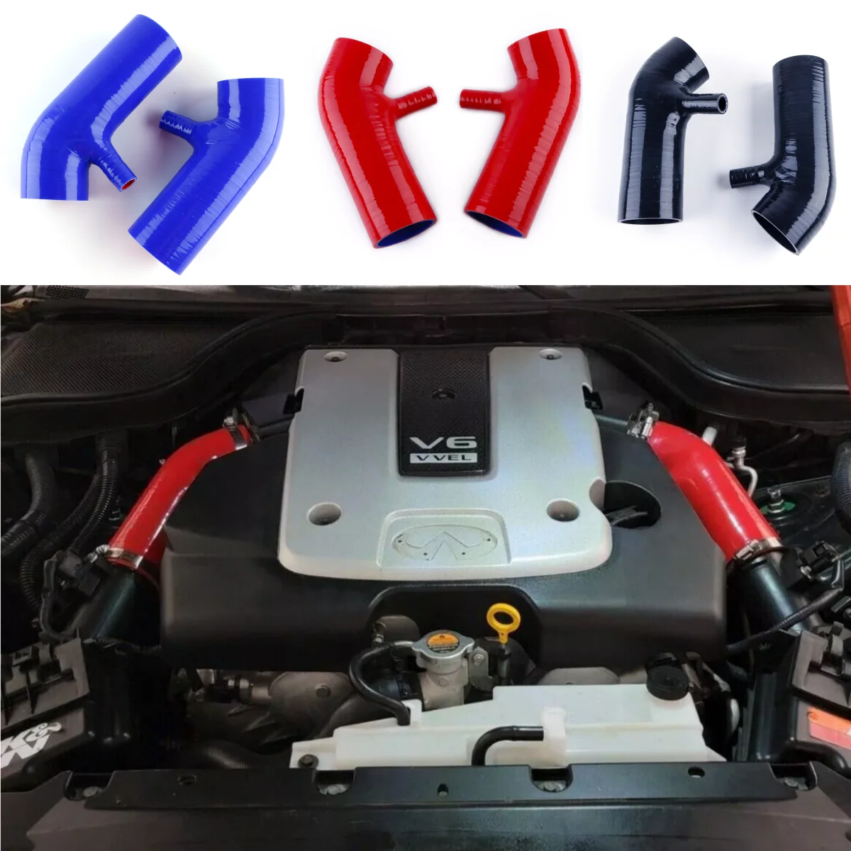 

For 2009-2021 Nissan 370Z Infiniti G37 4-ply Silicone Post MAF Intake Hose