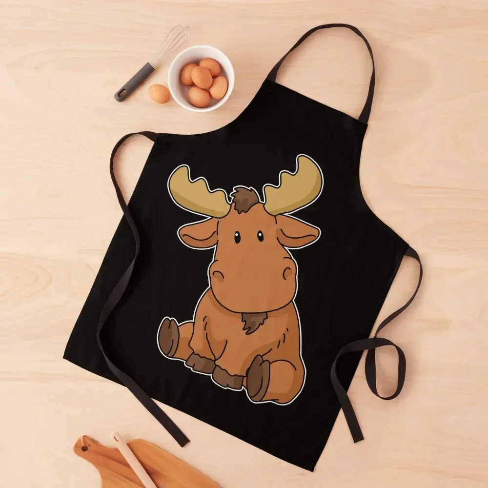 

Baby Moose Moose Gifts Women Men Moose Apron Barber Kitchen nail tech supplies Men'ss Apron