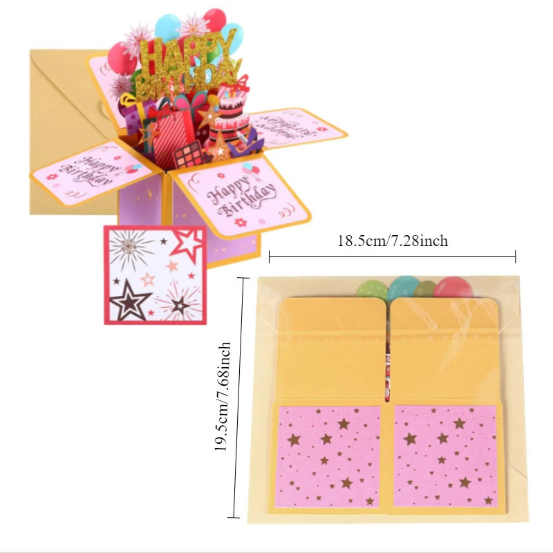 3D-Pop-Up-Geburtstagskarte, lila Schmetterlings-Blumen-Grußkarte mit Umschlag, kreatives Geschenk für Kinder, Erwachsene, Familie, Freunde – Detail 1