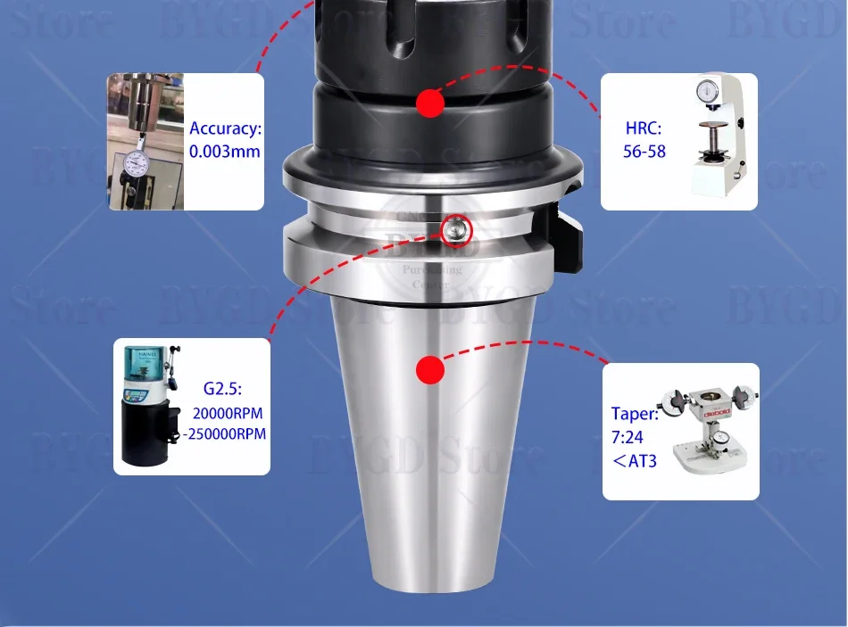 BYGD BT BT30 ER16 BT30 ER20 BT40 ER25 BT40 ER32 BT50 ER8 ER11 ER16 ER20 ER25 ER32 ER40 ER Werkzeughalter Spannzangenfutter Halterung Werkzeug – Detail 13
