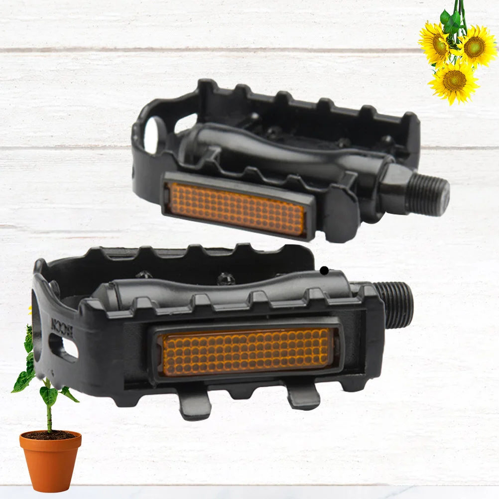 1 Pair of Aluminum Alloy Mountain Pedal with Anti-slip Spike Pedal Accessory (Black) platform pedal