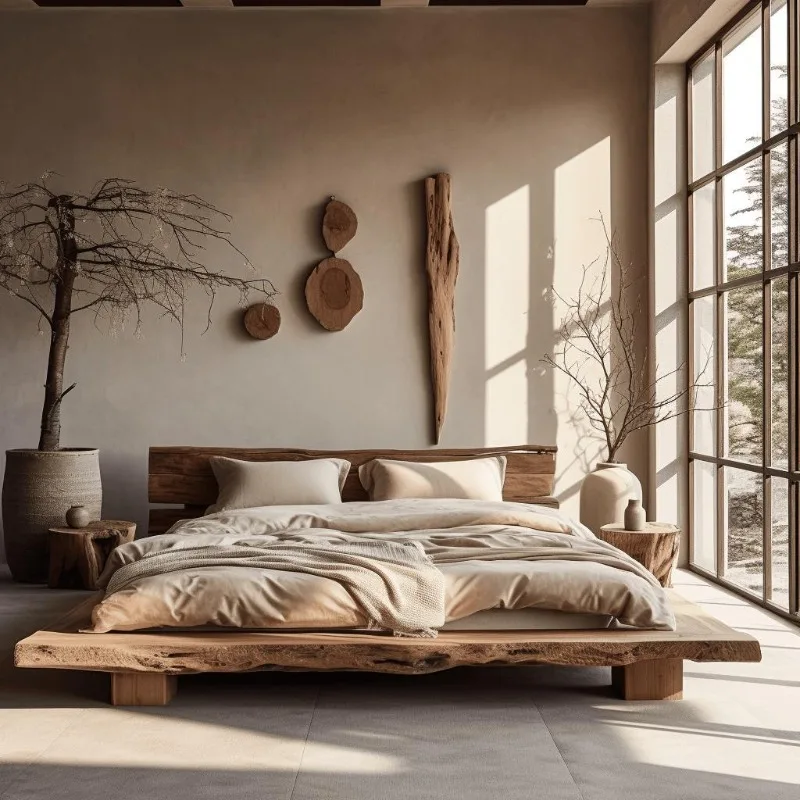 Bed and Breakfast Hotel Wabi Wind Bedroom, Double Bed, Master Bedroom Solid Wood Bed