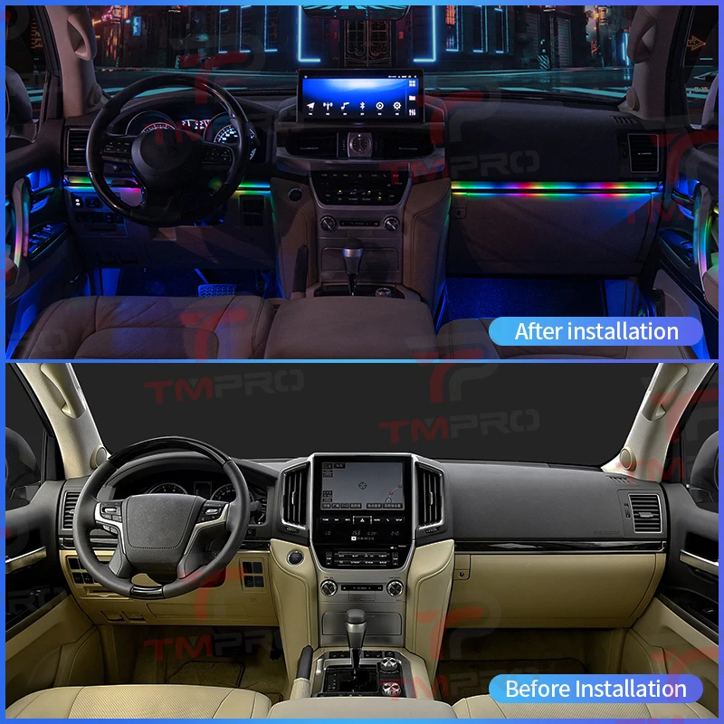 TMPRO 64 Colors LED Safety assistance systems Ambient Lighting For Toyota Landcruiser 2010-2016 Automotive Interior Decoration