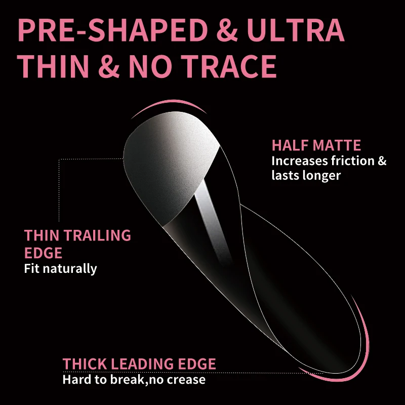 اضغط على الأظافر المزيفة على نصائح لتمديد الأظافر، إصبع أكريليك كاذب كامل، كبسولات أمريكية صناعية طويلة ناعمة من الجل واللوز