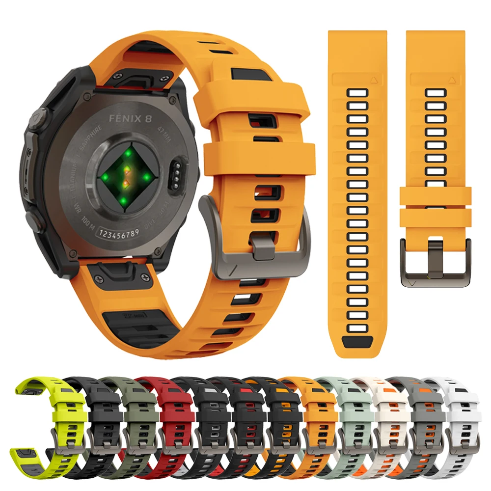 QuickFit 22 mm 26 mm Silikonarmband für Garmin Fenix 8 E 7X 7 6 6X 5 5X Plus/Epix Pro Gen 2 51 mm 47 mm Enduro 3 Armband
