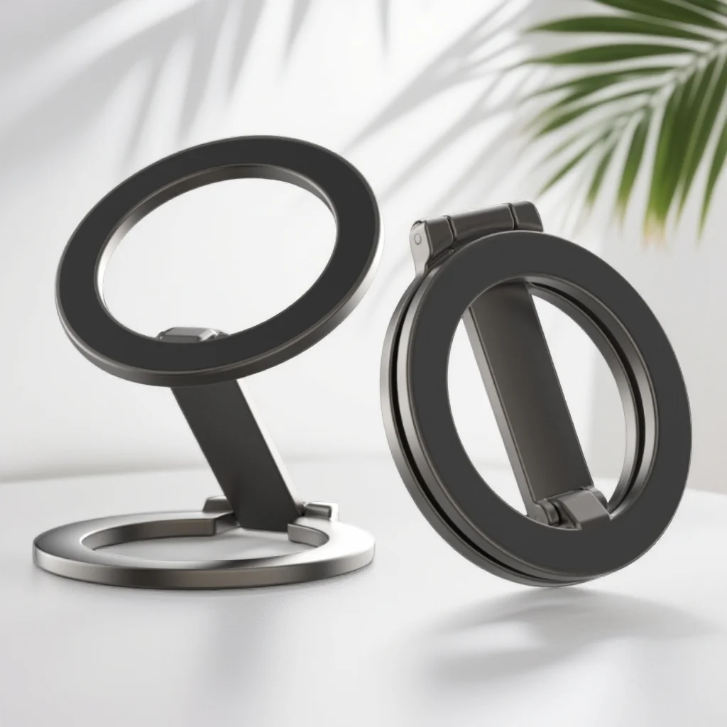 

Универсальная двусторонняя магнитная подставка, совместимая с кронштейном на палец для мобильного телефона Magsafe для iPhone 17/16/15, настольный кронштейн