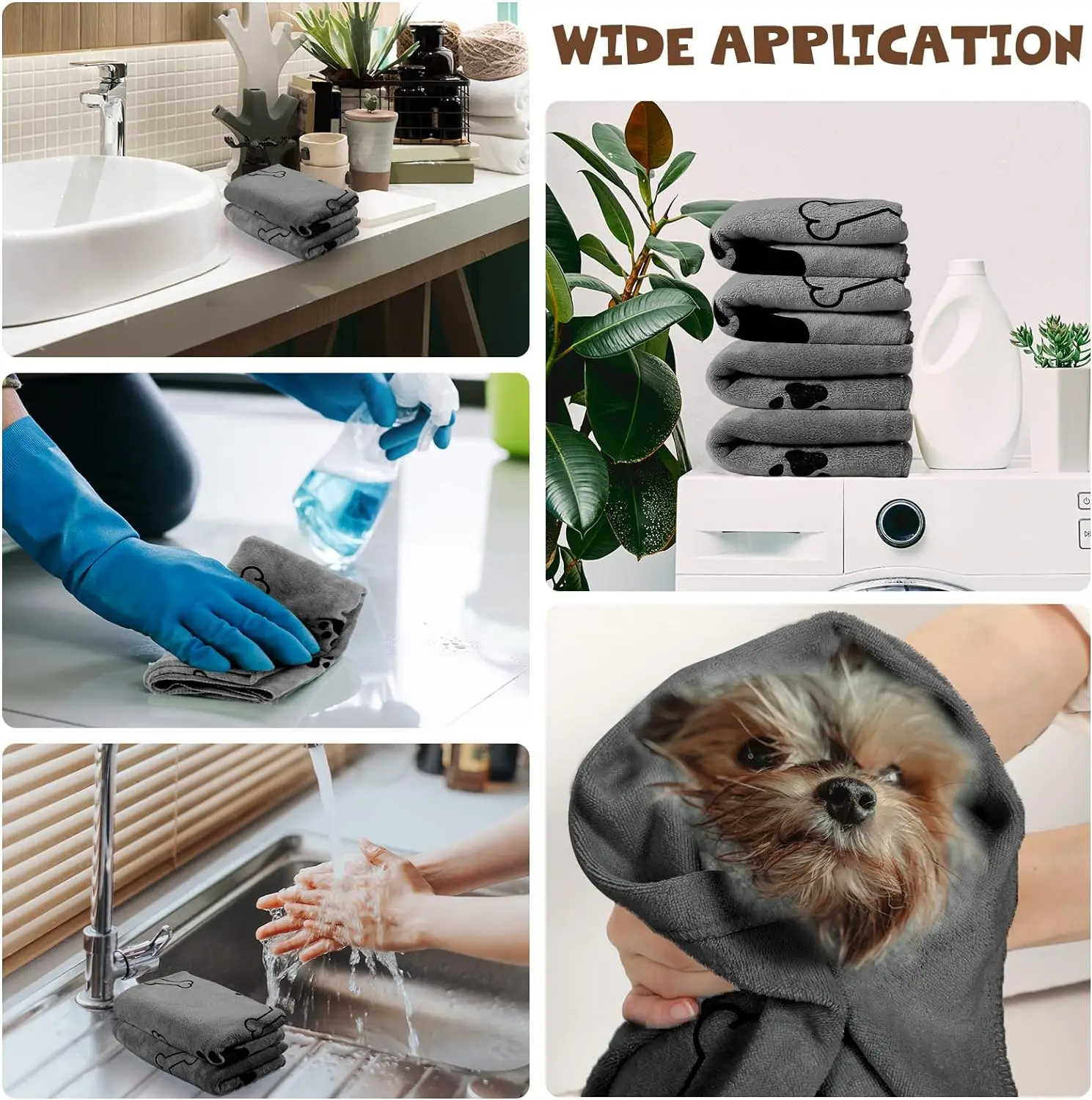 Serviette de bain en microcarence à séchage rapide pour animaux de compagnie, serviette absorbante, griffe de chien, chat, chiot, produits de bain pour animaux de compagnie, moyen