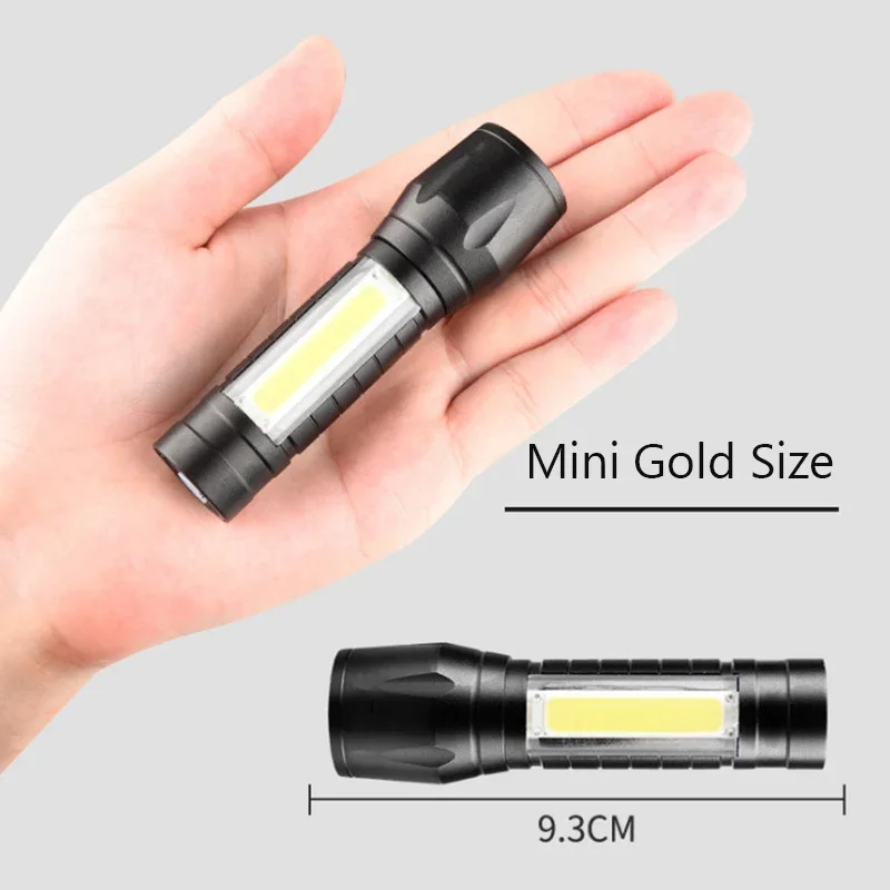 Mini LED Flashlight COB XPE USB Rechargeable Batteries Torch Lamp With Magnet Camping Lantern 3 Modes For Outdoor Lighting