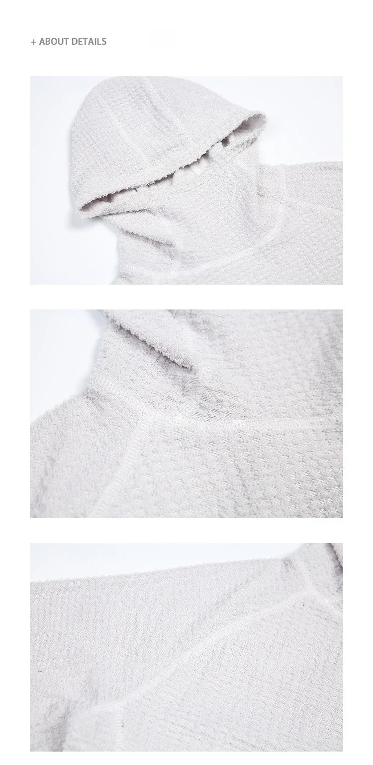 THERMOLITE ® Ganzjahres-Waffelstrick-Hoodie Unisex Damen Leichter Atmungsaktiver Raglan Langarm-Pullover Midlayer Outdoor-Oberteil – Detail 33