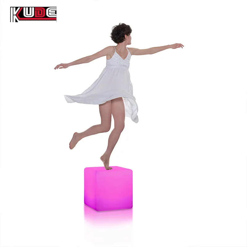 LED square charging outer 16-color remote control stool luminous decorative lamp desk lamp bar stool