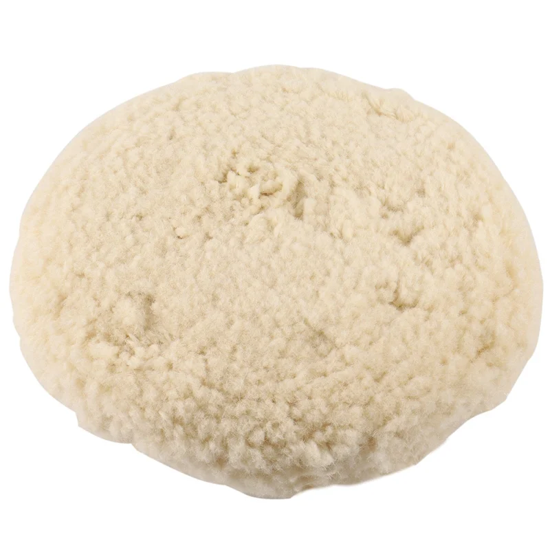 แผ่นขัดขนสัตว์สองด้านขนาด 7 นิ้วแผ่นขัดเงาพร้อมขนแกะโบลต์ขนาด 5/8 นิ้ว (แพ็ค 5 ชิ้น)-AS97