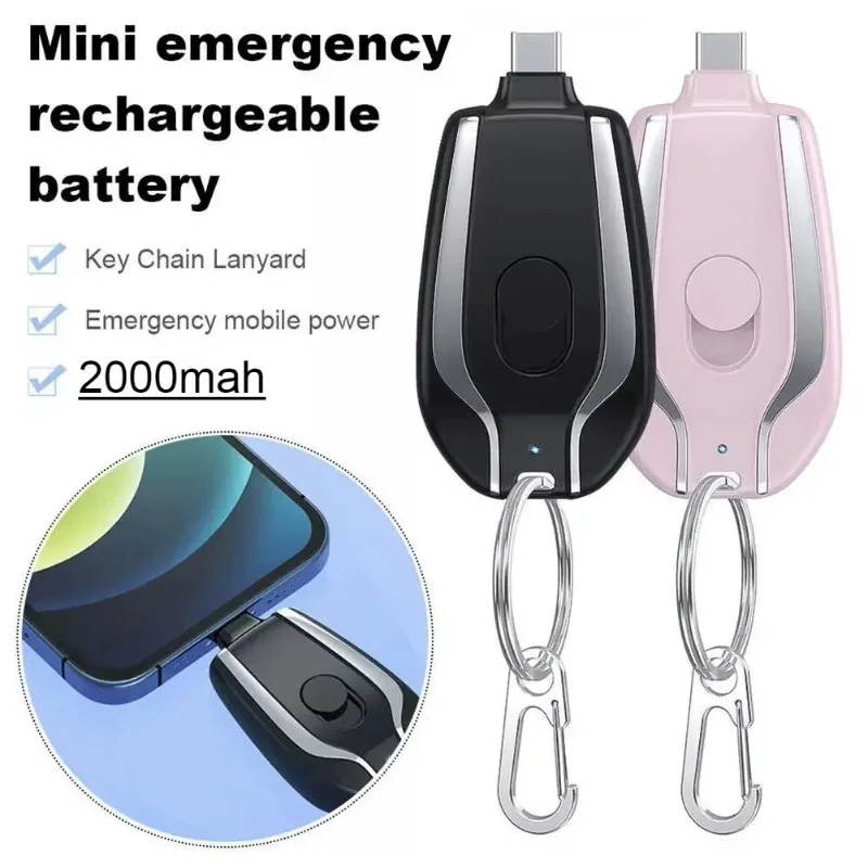 Mini Power Bank 20000 mAh Multi-function Keychain Smartphone Portable Power Bank for iPhone 12 13 14 15 Xiaomi Emergency Charger