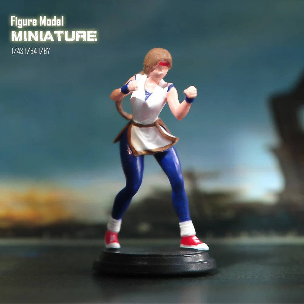 Miniatures Figurine 1/87 1/64 1/43 1/24 Anime Boxing Girl Creative Figures Sand Table Doll Model Creative Scene Props Decor