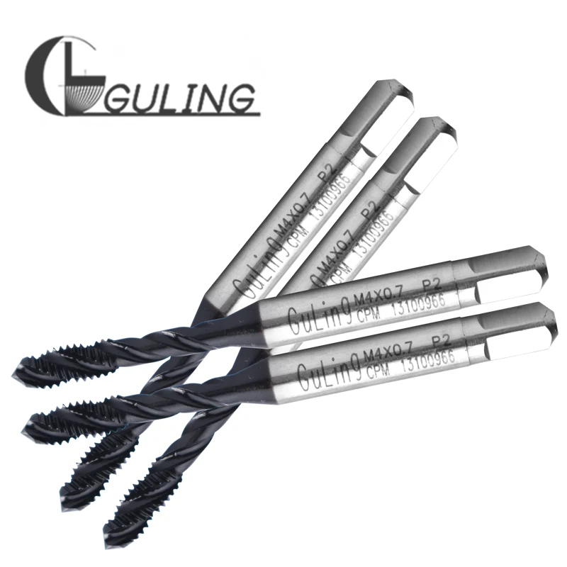 Guling HSS-PM com js que reveste a torneira canelada espiral m3 m4 m5 6 m8 m10 m12 rosca da máquina torneira para aço inoxidável