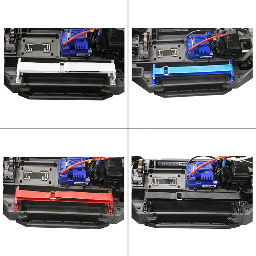 Silver/Black/Blue/Red Aluminum Alloy Battery Raised Holder Set for 1/6 4WD XTR 8S RC Car Upgrade Accessories Parts