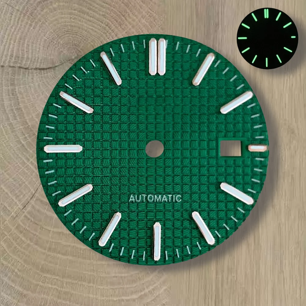 31.8mm S Logo Oak Dial Fit NH35 Automatic Movement Green Luminous High-Quality Watch Modification Accessories