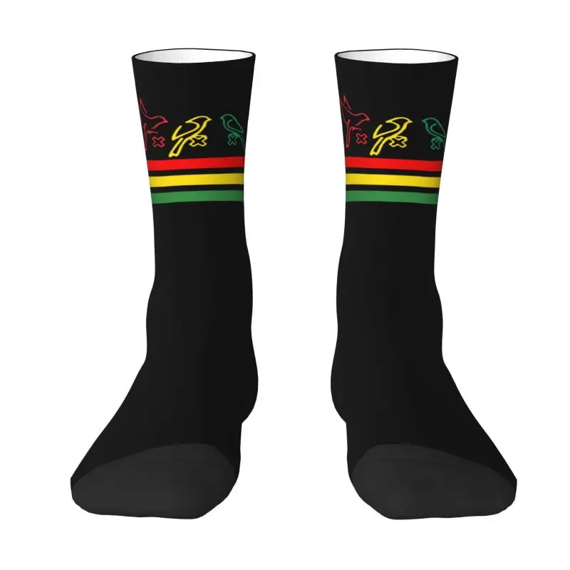 Fashion Mens Ajax Bob Marley Dress Socks Unisex Warm Breathbale 3D Print Amsterdam 3 Little Birds Crew Socks