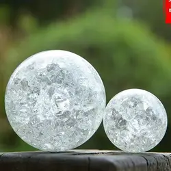 5cm Ice Crack Crystal Ball Glass Magic Sphere Feng Shui Ornament Rocky Water Fountain Bonsai Ball Living Room Home Decor