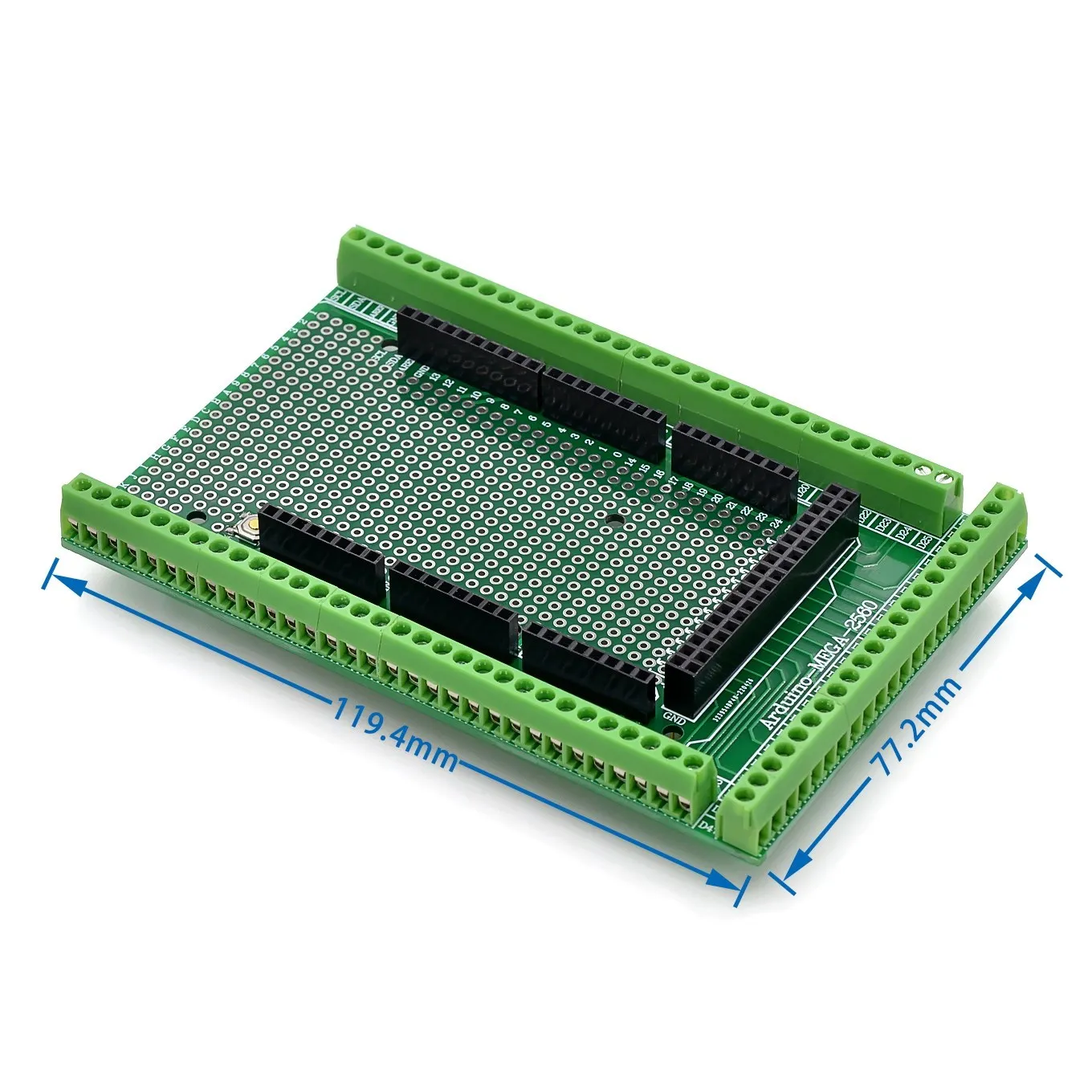 Compatible con el Kit de placa protectora de bloque de terminales de tornillo prototipo PCB de doble cara MEGA2560 para Arduino Mega 2560 / Mega2560 R3