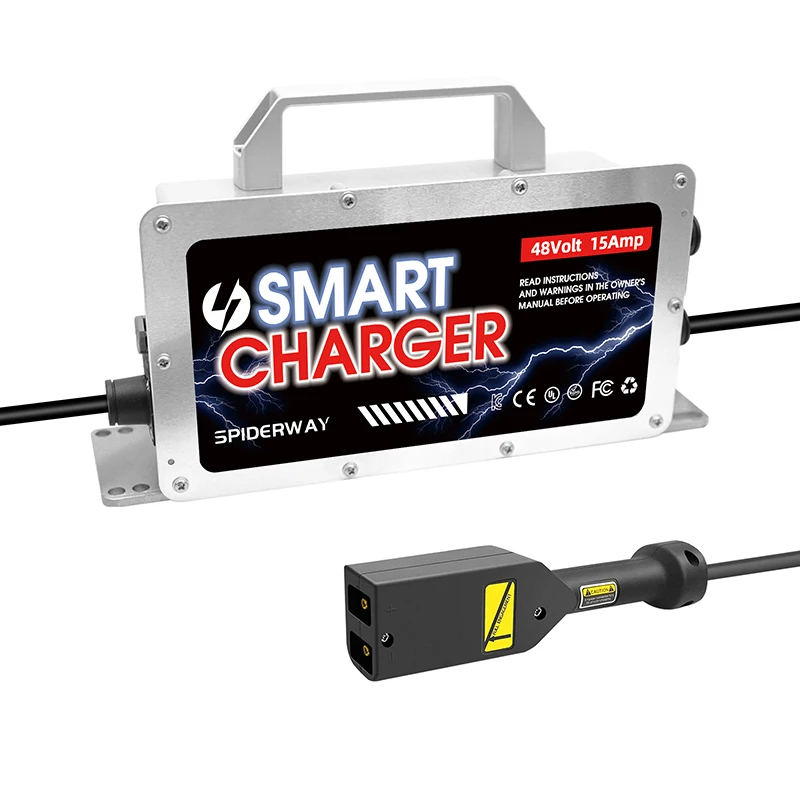 48V 15A Golf Cart Battery Charger for EZGO TXT with D Style Plug, 1400W High Power Quick Charge