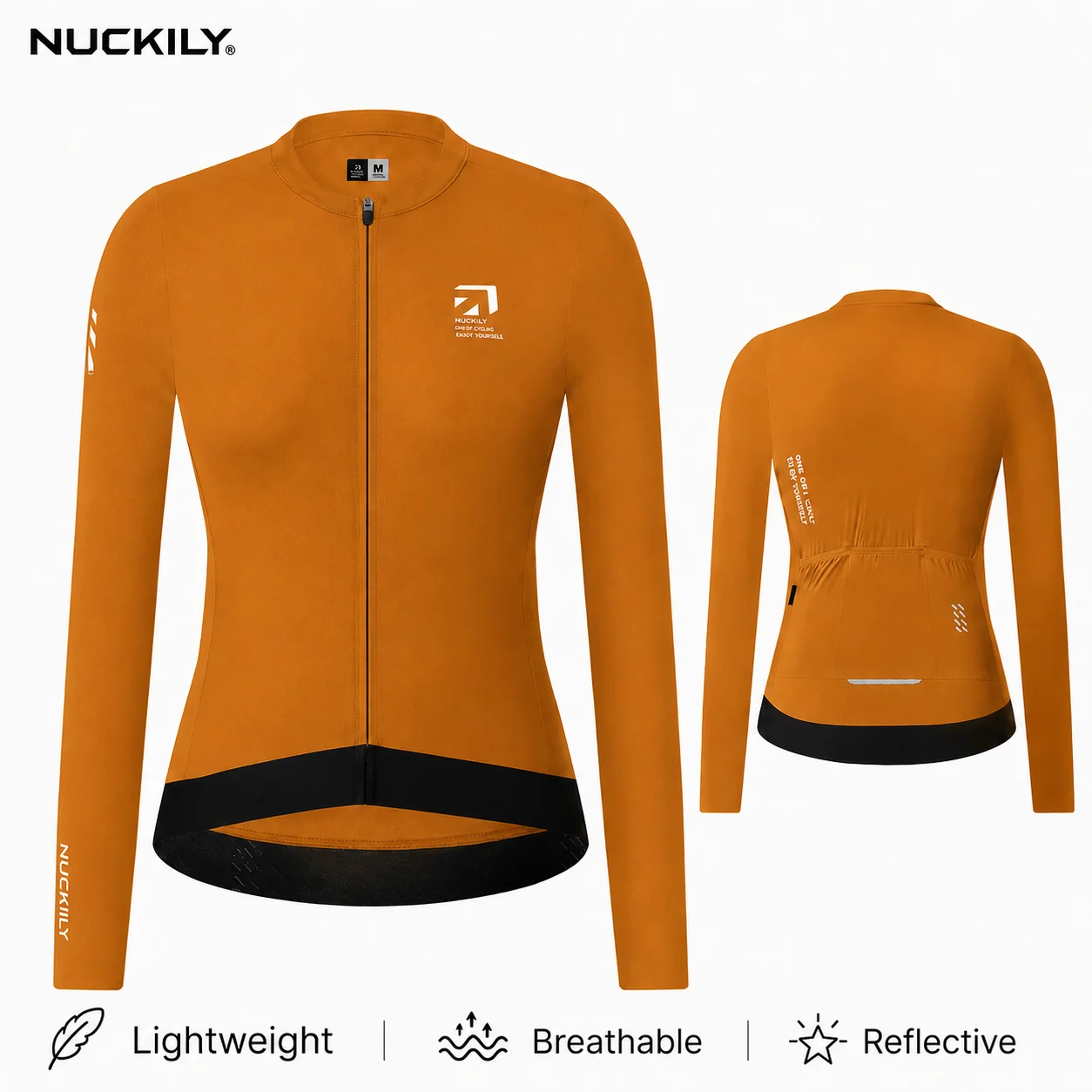

NUCKILY Women's Slim Fit Cycling Jersey, Long Sleeve Breathable Moisture Wicking Bike Shirt for Spring Autumn Road Cycling t wit