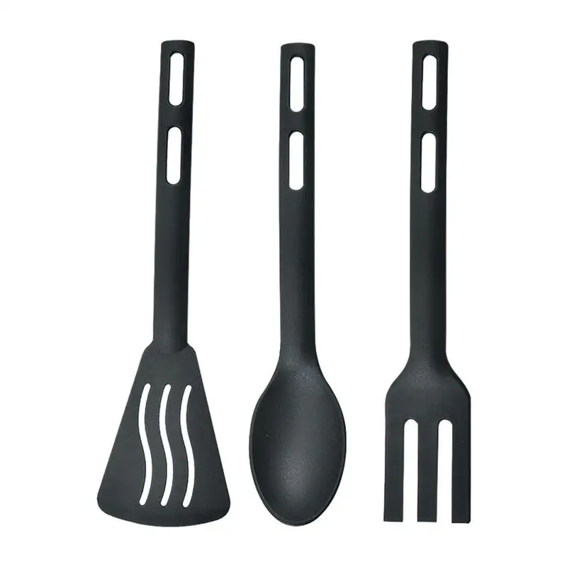 

Utensils Set Serving Cooking Kitchen Cutlery Spoons Silicone Cooking Utensils Portable Camping Plastic Slotted Flatware