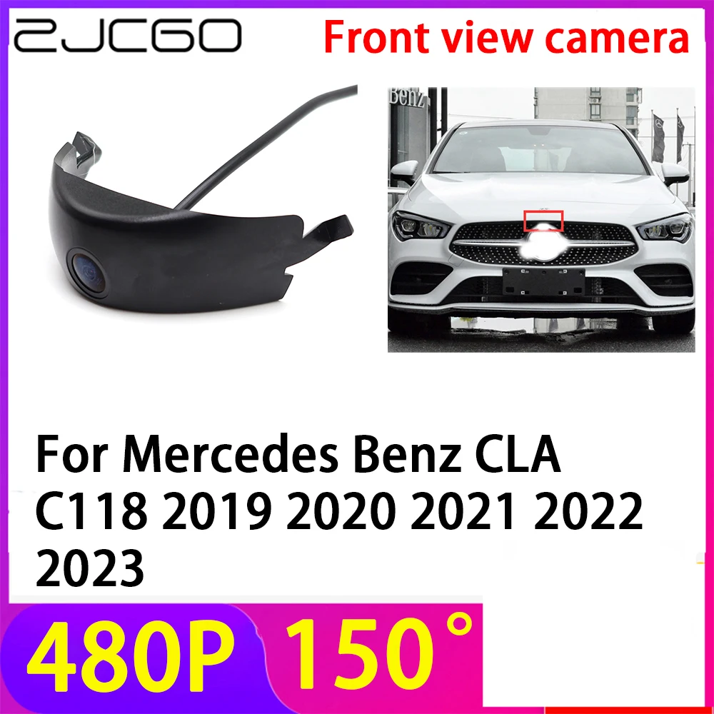 

ZJCGO 480P 150° LOGO Car Parking Front View Camera Waterproof for Mercedes Benz CLA C118 2019 2020 2021 2022 2023