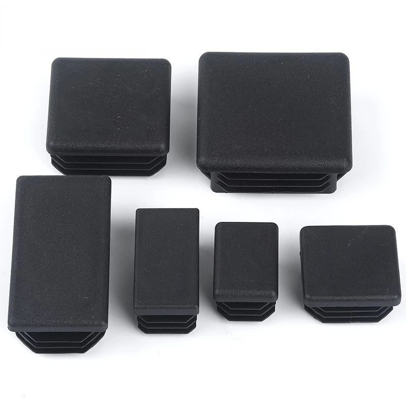 5/20 Pieces Square Plastic Square Table Feet Cap Black Tubing Insert Plug Hole Cover Feet Anti-Slip Foot Protection Pad Home Dec