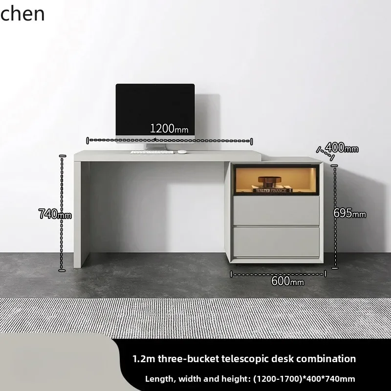 DSAMinimalist Desk for Home Use, Student Writing Desk, Simple Bedroom Extendable Double Computer Work Integrated Office Desk