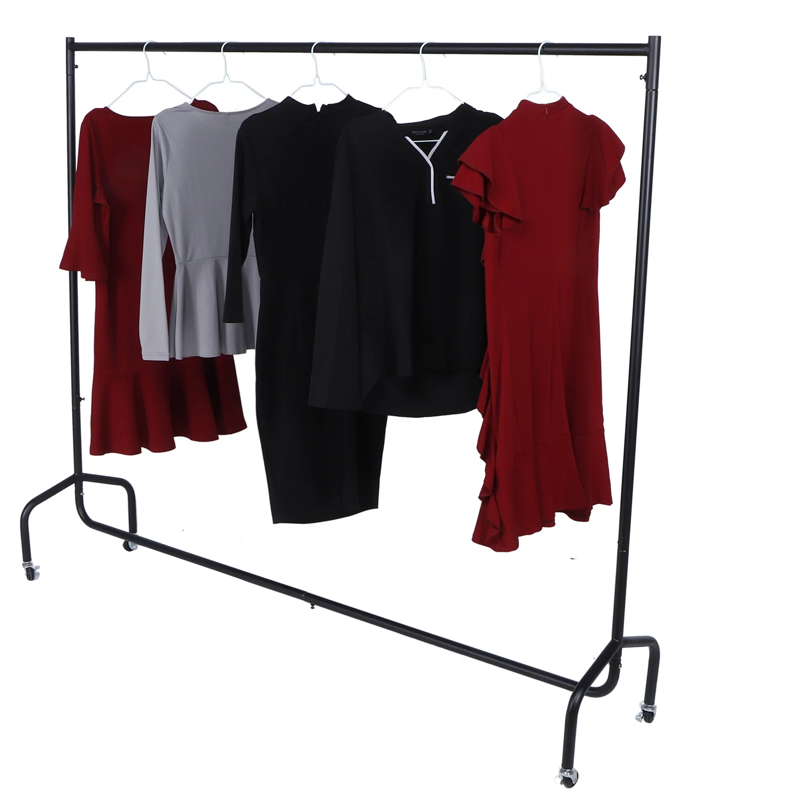 Clothes Display Rack Garment Rack Heavyduty 6FT Long Metal Clothes Hanging Rail Home Shop Rolling Garment Display Stand Rack