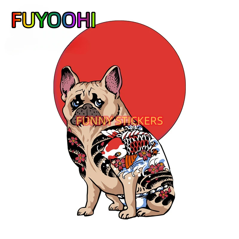 FUYOOHI French Bulldog Animal Car Sticker Car Accessories Personality Decal Occlusion Scratch Vinyl Graphics