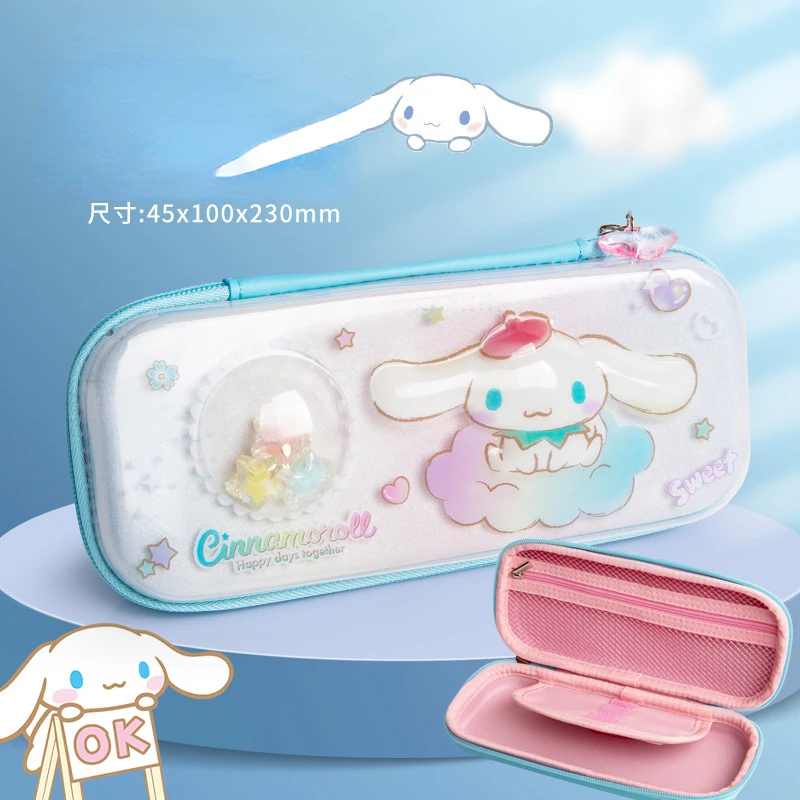 Hello Kitty Kuromi My Melody Cinnamoroll Sanrio Stationery Box Dog Pen Case Cute Cartoon Girl Pencil Case Student Pen Case